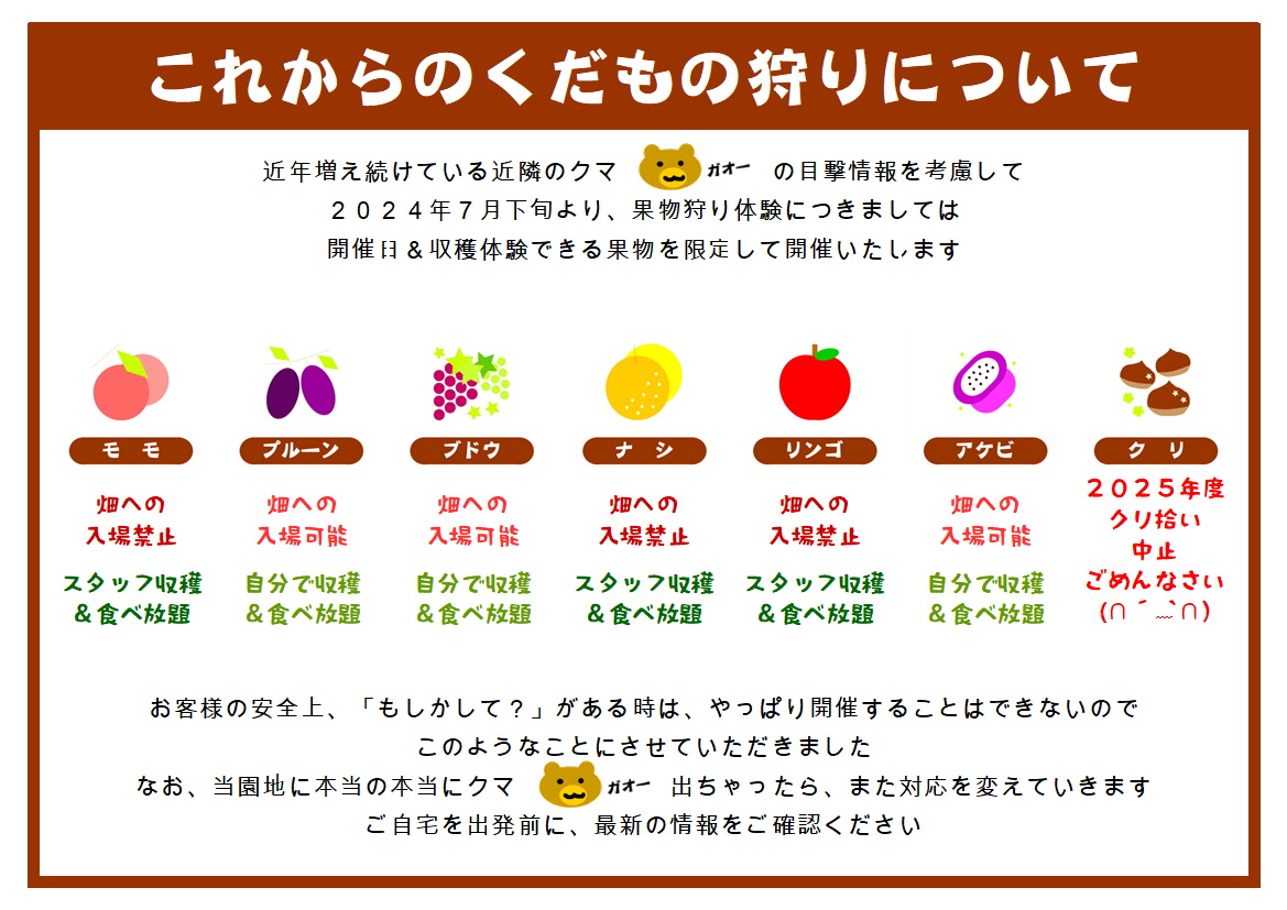 これからのくだもの狩りについて