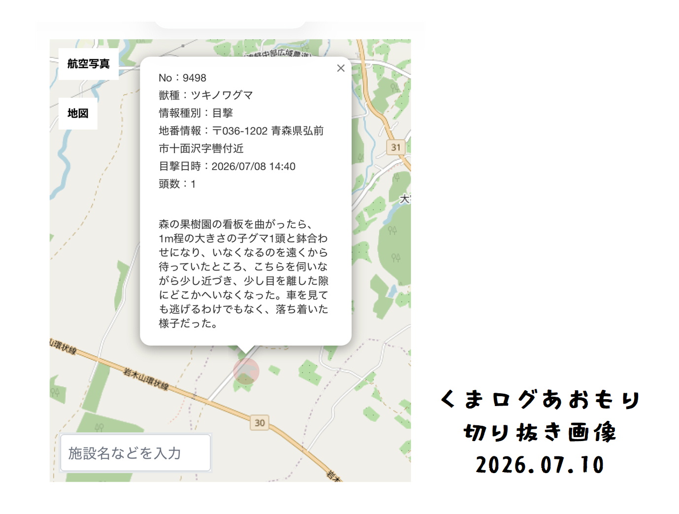 森の中の果樹園のくだもの狩り